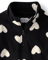 Girls Print Microfleece Half Zip Pullover