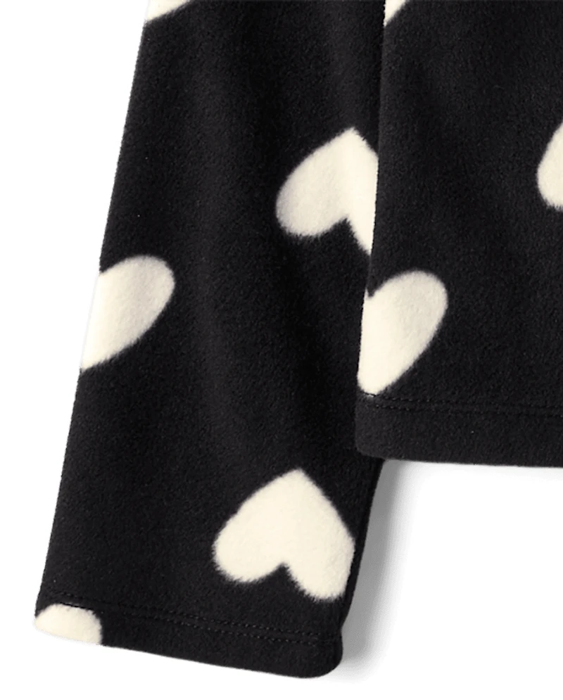 Girls Print Microfleece Half Zip Pullover
