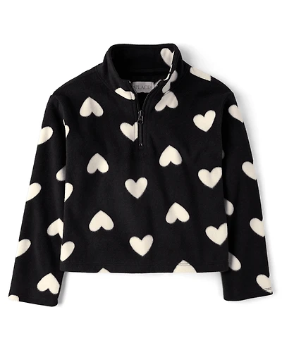 Girls Print Microfleece Half Zip Pullover