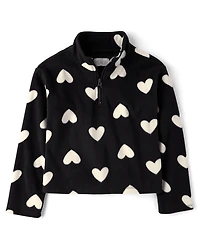 Girls Print Microfleece Half Zip Pullover