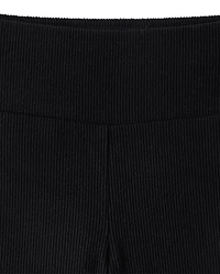 Girls Sueded Rib Flare Leggings