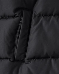 Girls Microfleece Lined Hooded Long Puffer Jacket