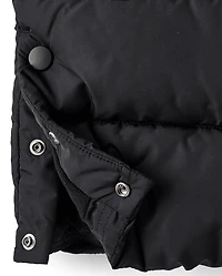 Girls Microfleece Lined Hooded Long Puffer Jacket