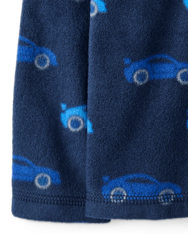Toddler Boys Print Microfleece Quarter Zip Pullover