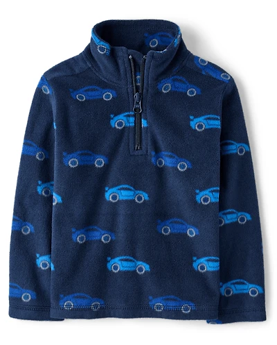 Toddler Boys Print Microfleece Quarter Zip Pullover