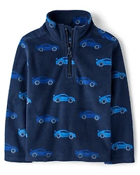 Toddler Boys Print Microfleece Quarter Zip Pullover