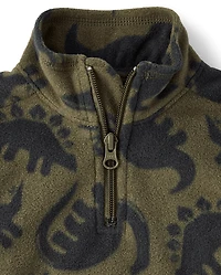 Toddler Boys Print Microfleece Quarter Zip Pullover