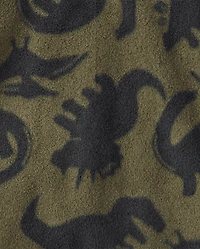 Pull à col zippé en microfibre polaire imprimée pour petit garçon