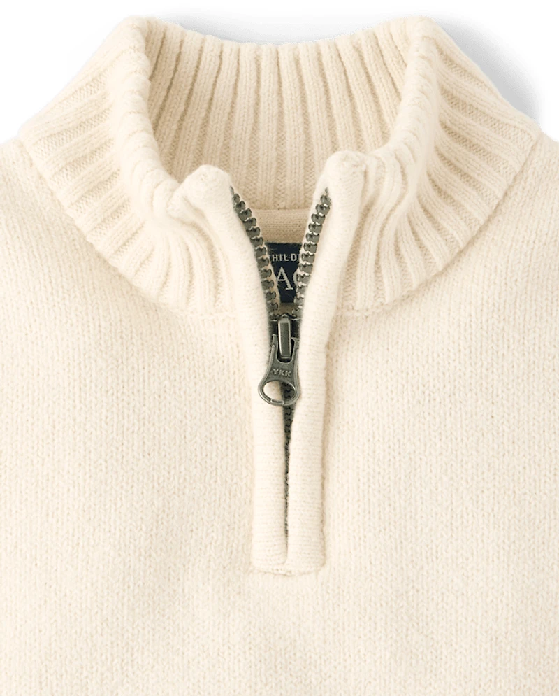 Toddler Boys Quarter Zip Sweater
