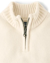 Toddler Boys Quarter Zip Sweater