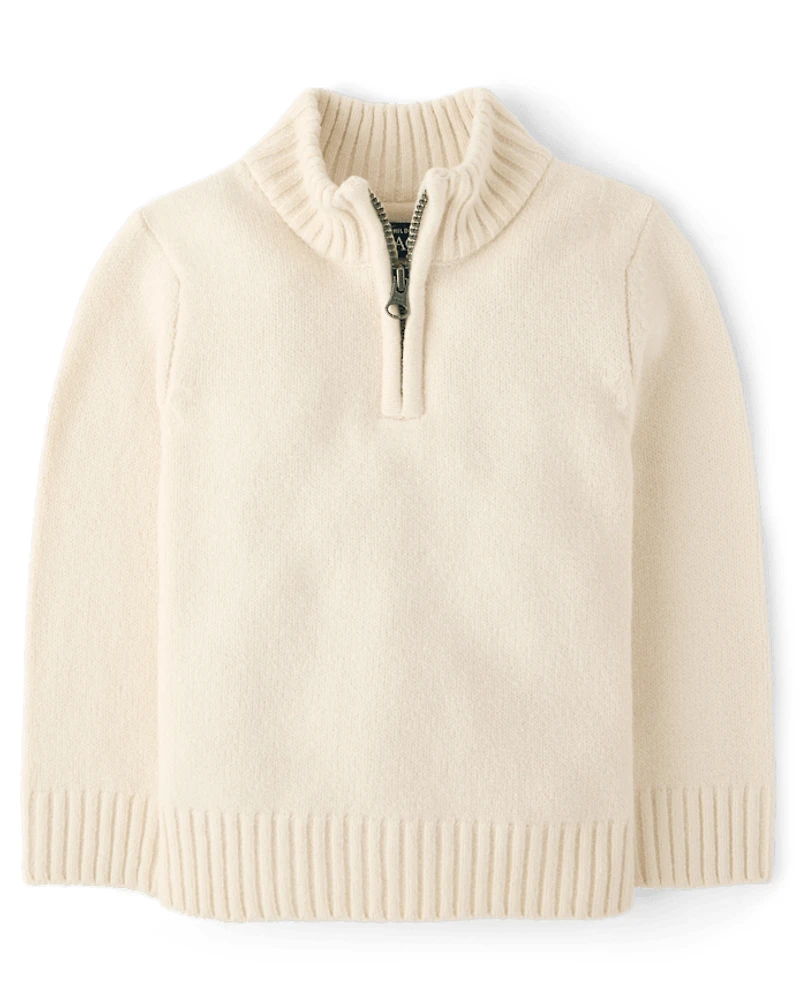 Toddler Boys Quarter Zip Sweater
