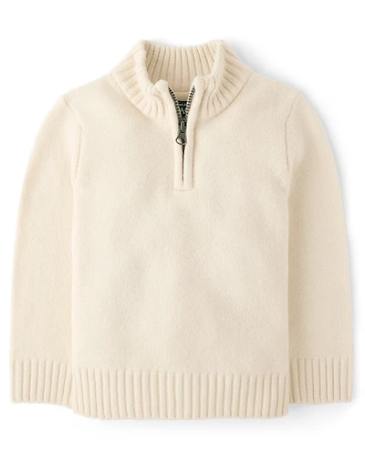Toddler Boys Quarter Zip Sweater