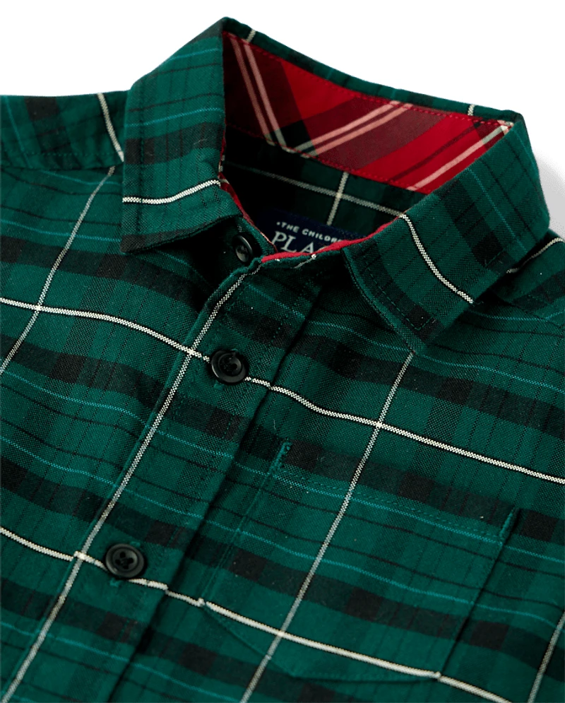 Baby And Toddler Boys Dad Me Plaid Oxford Button Up Shirt