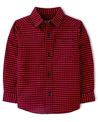 Baby And Toddler Boys Checkered Oxford Button Up Shirt