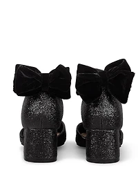 Girls Glitter Bow Block Heels