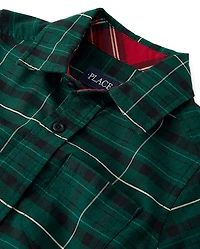 Boys Dad And Me Plaid Oxford Button Up Shirt
