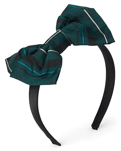 Girls Plaid Bow Headband