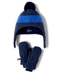 Toddler Boys Colorblock Microfleece 2-Piece Cold Weather Set