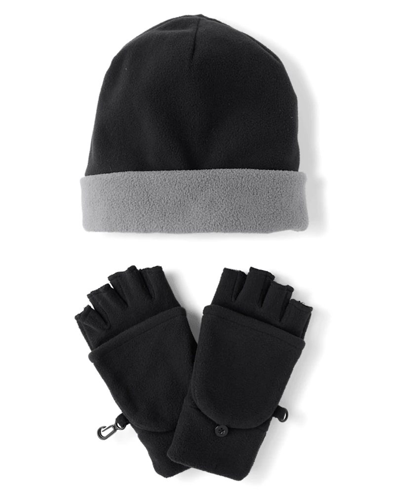 Boys Colorblock Microfleece 2-Piece Cold Weather Set