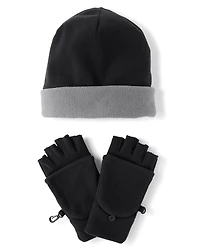 Boys Colorblock Microfleece 2-Piece Cold Weather Set