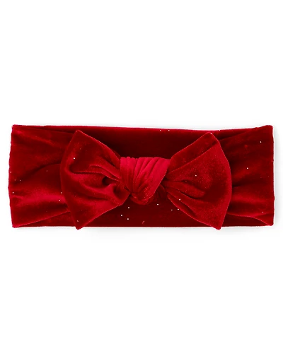 Baby Girls Glitter Velvet Bow Headwrap