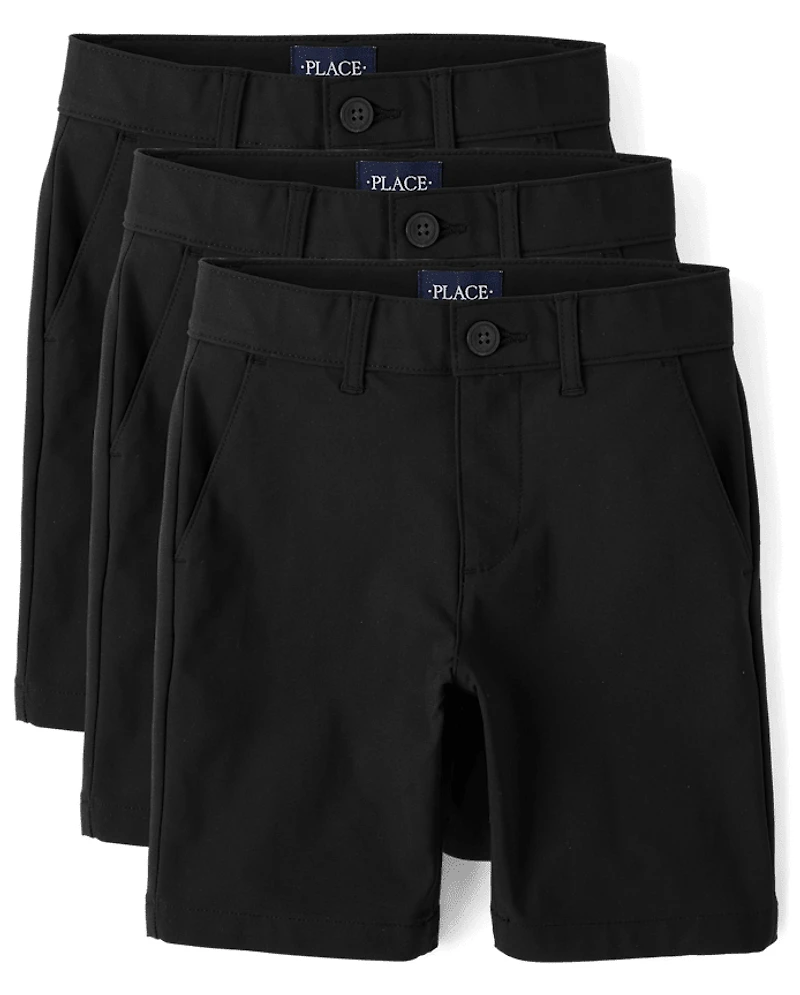 Boys Uniform Quick Dry Premium Chino Shorts 3-Pack