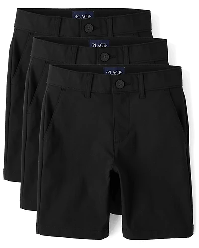 Boys Uniform Quick Dry Premium Chino Shorts 3-Pack