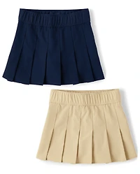Girls Uniform Quick Dry Pleated Skort 2-Pack