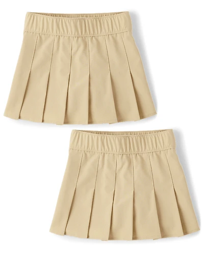 Girls Uniform Quick Dry Pleated Skort 2-Pack
