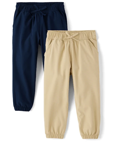 Girls Quick Dry Pull On Jogger Pants 2-Pack