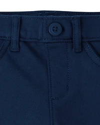 Girls Uniform Ponte Knit Pull On Flare Pants 2-Pack