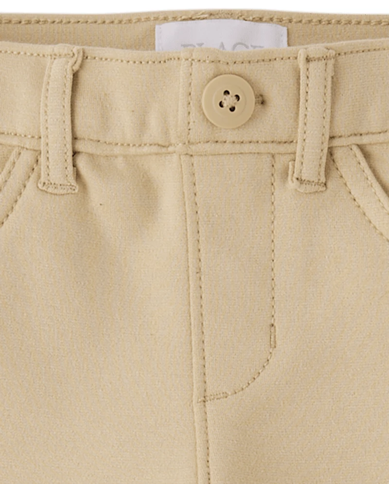 Girls Uniform Ponte Knit Pull On Flare Pants 2-Pack