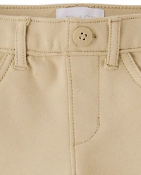 Girls Uniform Ponte Knit Pull On Flare Pants 2-Pack