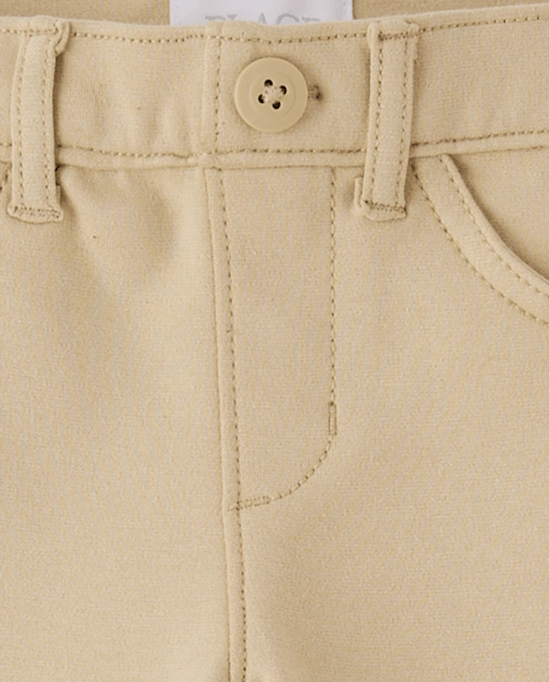 Girls Uniform Ponte Knit Pull On Flare Pants 2-Pack