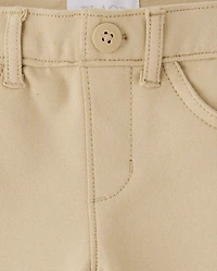 Girls Uniform Ponte Knit Pull On Flare Pants 2-Pack