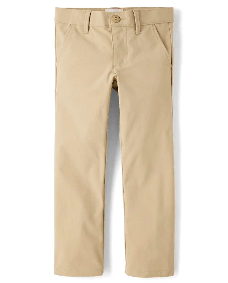 Girls Uniform Quick Dry Skinny Chino Pants 2-Pack