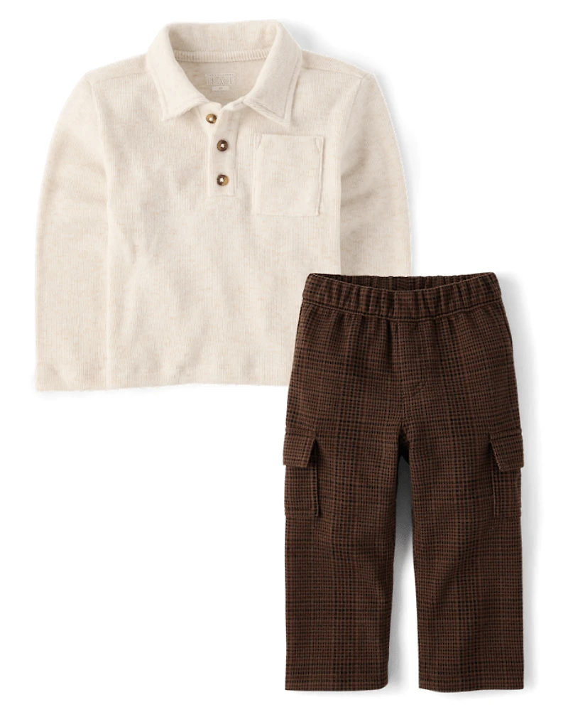 Baby And Toddler Boys Plaid 2-Piece Outfit Set