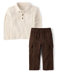 Baby And Toddler Boys Plaid 2-Piece Outfit Set