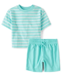 Baby And Toddler Boys Striped 2-Piece Outfit Set