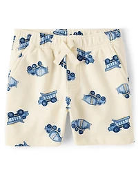 Baby And Toddler Boys Puff Print Construction Vehicle 2-Piece Outfit Set
