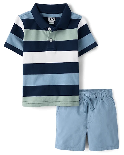 Baby And Toddler Boys Striped 2-Piece Outfit Set