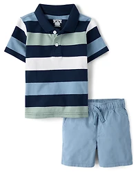 Baby And Toddler Boys Striped 2-Piece Outfit Set