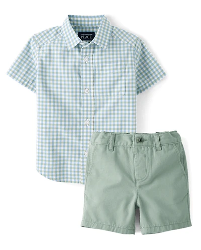 Baby And Toddler Boys Gingham 2-Piece Outfit Set