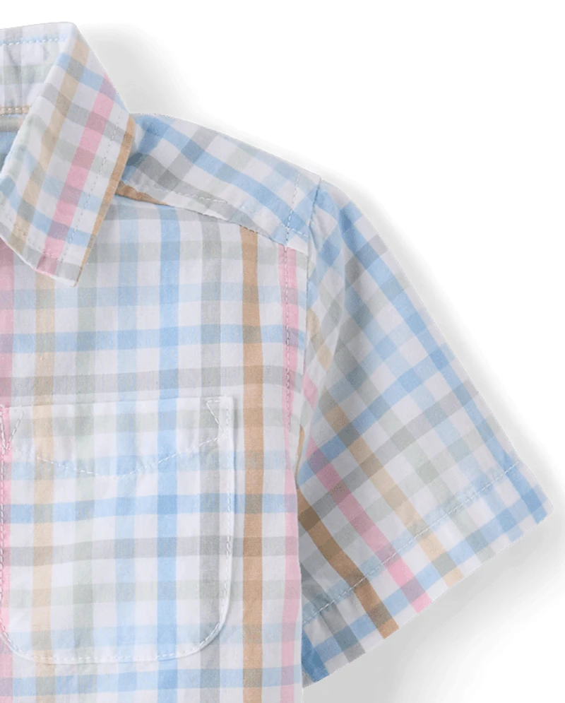 Baby And Toddler Boys Gingham 2-Piece Outfit Set