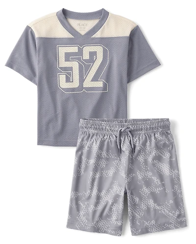 Kids Quick Dry Print Mesh 2-Piece Outfit Set