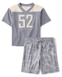 Kids Quick Dry Print Mesh 2-Piece Outfit Set