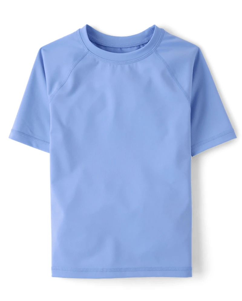 Boys Striped Rashguard Swimsuit