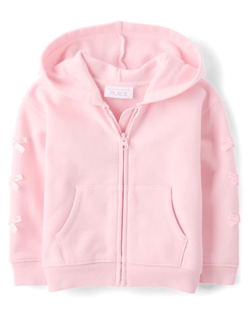 Toddler Girls Bow Premium Fleece 2-Piece Outfit Set