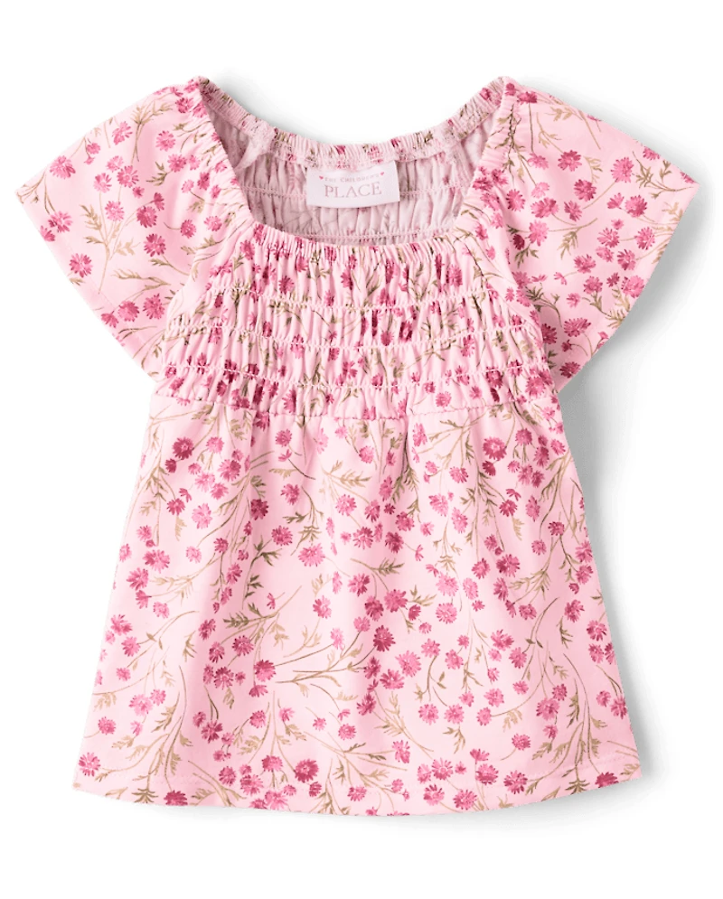 Toddler Girls Floral Flutter 2-Piece Outfit Set