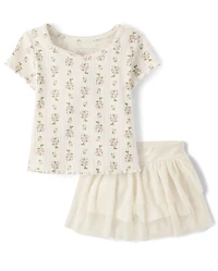 Toddler Girls Floral 2-Piece Outfit Set